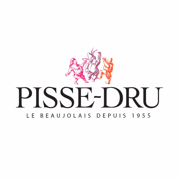 Logotype Pisse-Dru, le beaujolais depuis 1955, spot radio enregistré par Sonacom