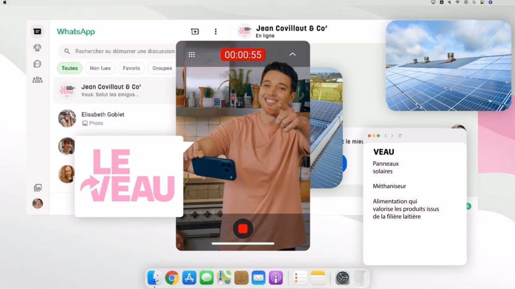 Le chef Jean Covillault en appel vidéo sur un écran d'ordinateur, web-série Le Veau pour Interbev par Sonacom